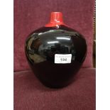 Large Royal doulton flambé vase rouge et noir 1616.