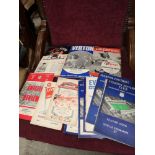 Lot of 1950 to 1970s football programmes to include Manchester United, liveepool fc Everton fc.