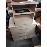 4 drawer chest together with bedside cabinet.