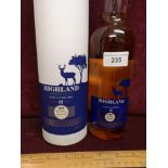 Bottle of Highland 12 year old single malt whisky 70cl full and sealed with display box.