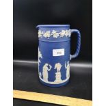 Large wedgewood Jasper ware jug 8 inches in height.