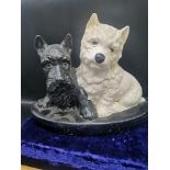 Brentleigh ware 1900s scottie and westie whisky advertising dogs plaque.