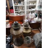 3 vintage oil lamps.