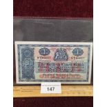 The British linen bank one pound note dated 6th of May 1947 no 164357.