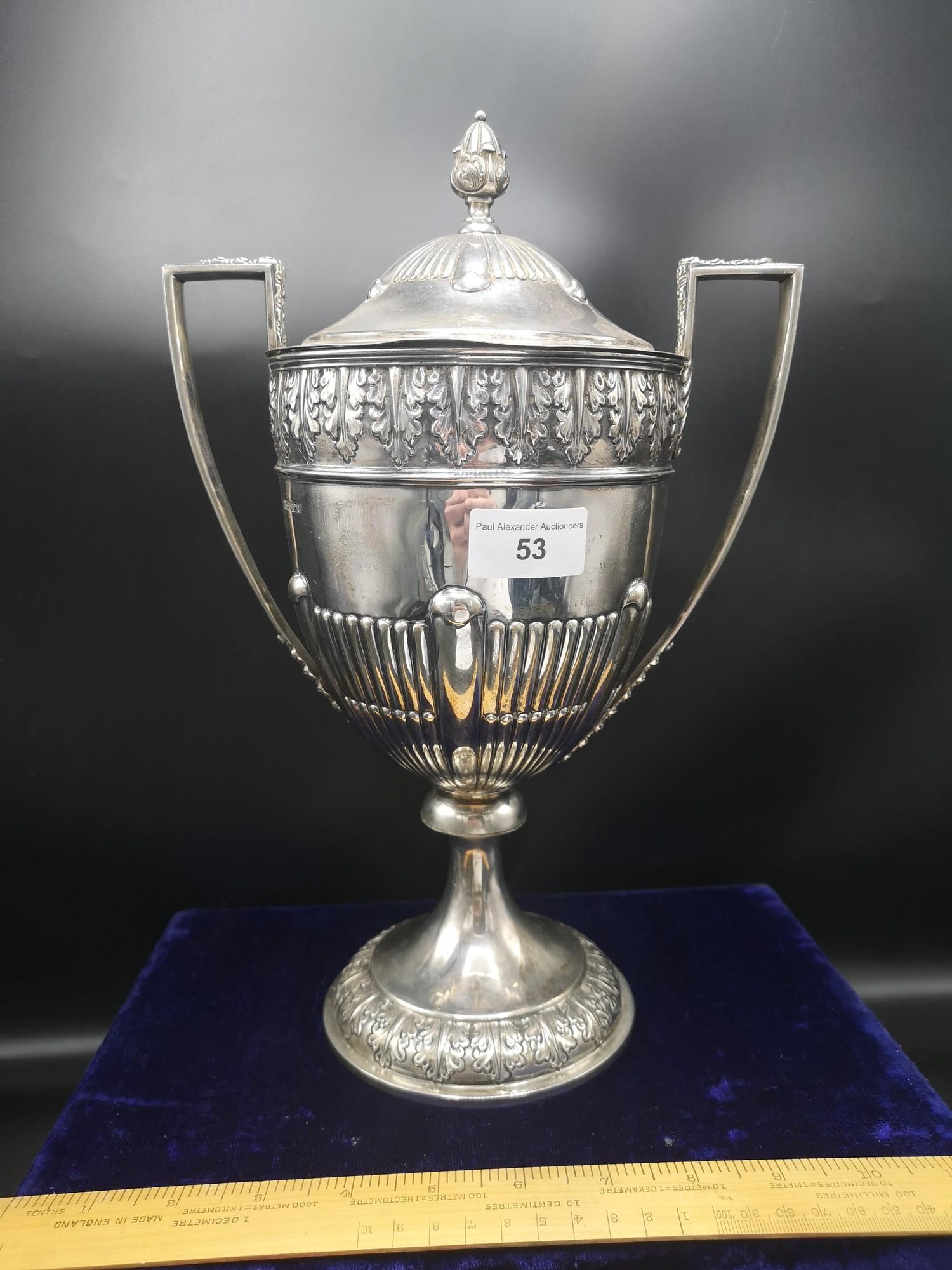 Large silver Hall marked sheffield trophy makers Roberts & Belk, Roberts & Belk Ltd (from 1901) 1215