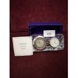 Edinburgh crystal clock with fitted £5 pound coin with certificate.