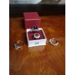 Lot of rings to include silver 925 stunning ring with dark stone.