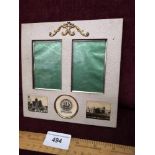 Victorian double sided photo frame with Kirkwall foliage to centre depicting pictures to either