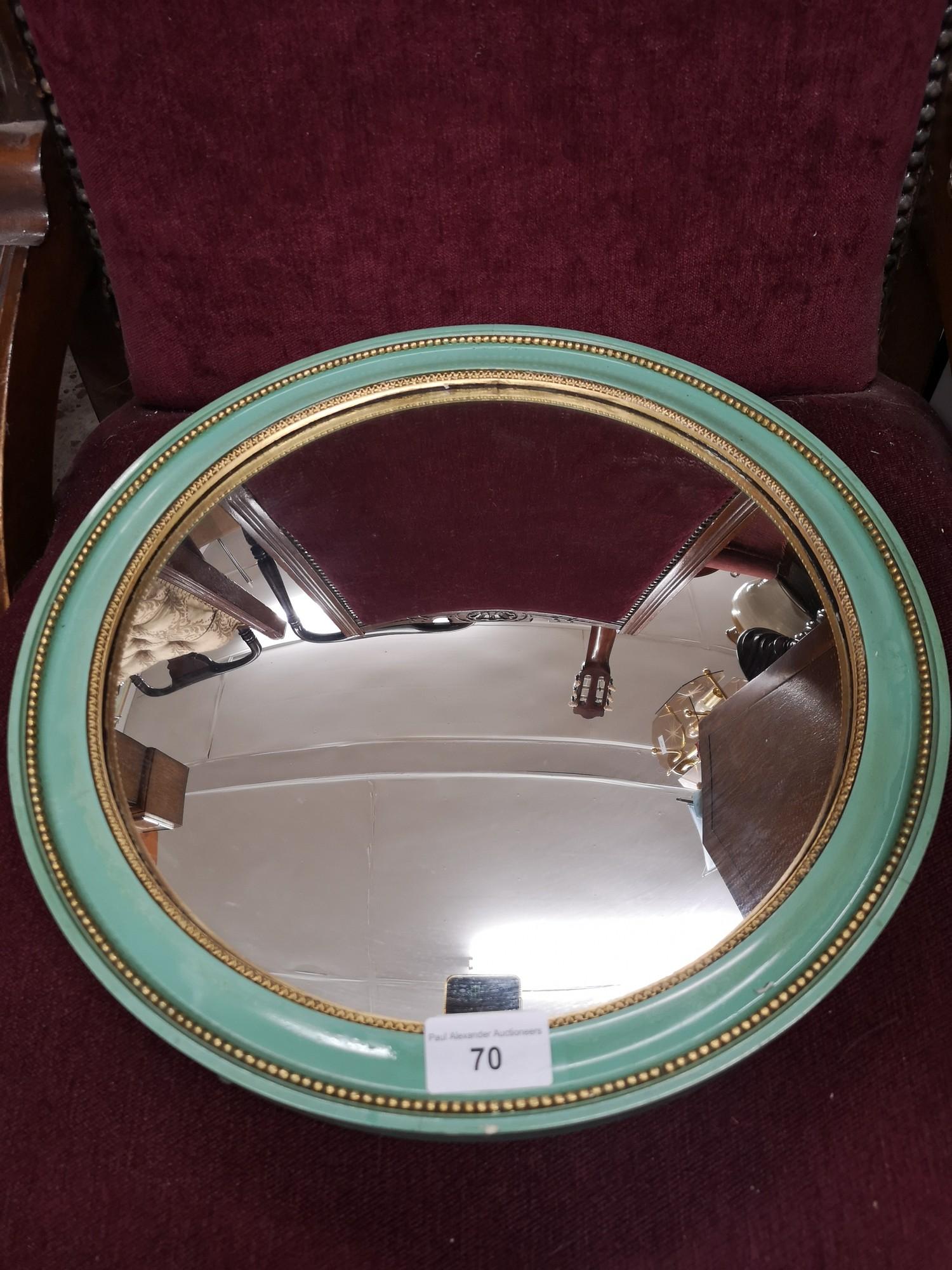 Atsonea convex mirror. With original label.