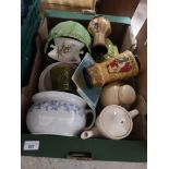 Large box of collectables includes bretby vase.