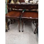 Pair of ornate bed side cabinets.