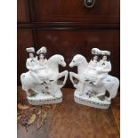 Pair of victorian Staffordshire flat back figures 'going to the market ' and going sweet home..