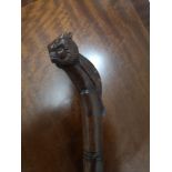 Carved walking stick with owl to top.