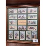 Large lot of framed collectable cigarette cards.