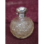 Silver Hall marked topped perfume bottle.