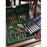 Canteen of cutlery together with boxed cutlery set.