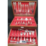 Sterling silver Hall marked canteen of cutlery in box 3859 grams.