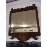 Edwardian inlaid framed mirror.
