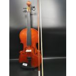 Violin with bow..