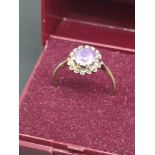 Hallmarked Birmingham 375 Gold and Amethyst Stoned Ring (Size P).
