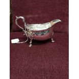 Silver Hall marked sheffield gravy boat maker Jr 204 grams.