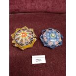 2 Early Strathearn scottish glass paperweights.