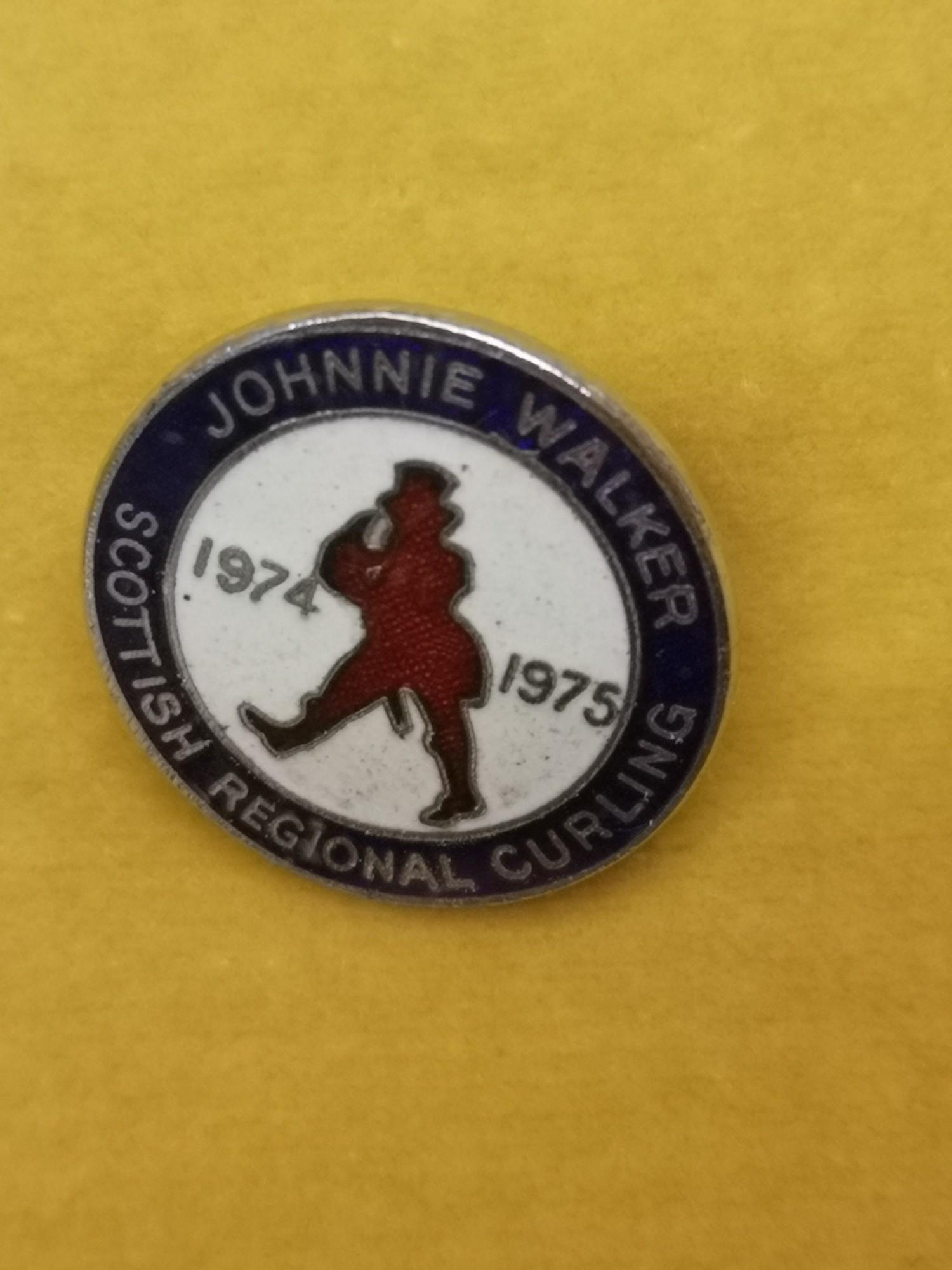 Collection of enamel scottish curling stone medal and badges in fitted framing. - Image 5 of 5