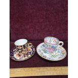 Royal Crown Derby cup and saucer together with early mintons cup and saucer.