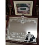 Celtic fc the boys pub mirror together with picture of parkhead Glasgow.