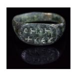 CRUSADERS PERIOD INSCRIBED BRONZE RING