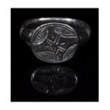 CRUSADERS PERIOD SILVER RING WITH STAR OF BETHLEHEM