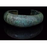 VIKING BRONZE BRACELET - SUPERB PATINA & DECORATION