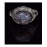 VIKING PERIOD SILVER RING WITH GEM