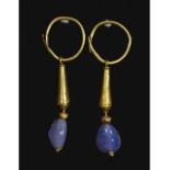 BEAUTIFUL ROMAN GOLD AND AMETHYST EARRINGS