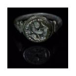 ROMAN BRONZE SEAL RING WITH BEAST