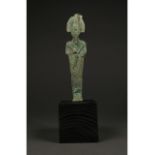 EGYPTIAN BRONZE OSIRIS ON STAND