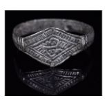 VIKING SILVER RING WITH RUNIC SYMBOLS