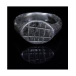 EARLY CHRISTIAN SILVER RING WITH NET PATTERN