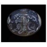 SASSANIAN STONE CARVED SEAL BEAD