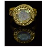 BYZANTINE GOLD RING WITH SPARKLING GEM