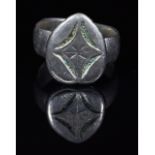 CRUSADERS PERIOD SILVER RING WITH STAR OF BETHLEHEM