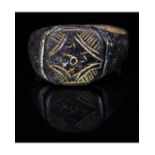 CRUSADERS PERIOD BRONZE RING WITH STAR OF BETHLEHEM