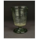 ROMAN GLASS FOOTED DRINKING CUP - VERY RARE