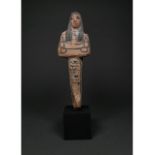 EGYPTIAN WOODEN SHABTI ON STAND