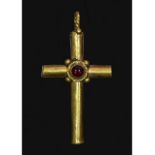 BYZANTINE GOLD CROSS WITH STONE