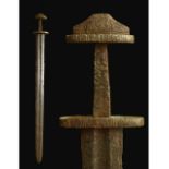 VIKING IRON SWORD WITH INLAID HANDLE