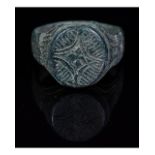 CRUSADERS PERIOD BRONZE RING WITH STAR OF BETHLEHEM