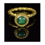 MEDIEVAL GOLD RING WITH EMERALD