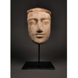 EGYPTIAN WOODEN MASK ON STAND