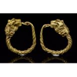 GREEK GOLD EARRINGS WITH LIONS